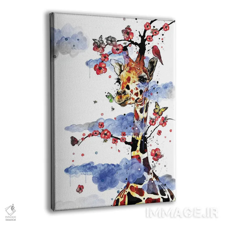 تابلو دکوراتیو زرافه آسمانی اثر جان سانتوس - نمای پرسپکتیو محصول