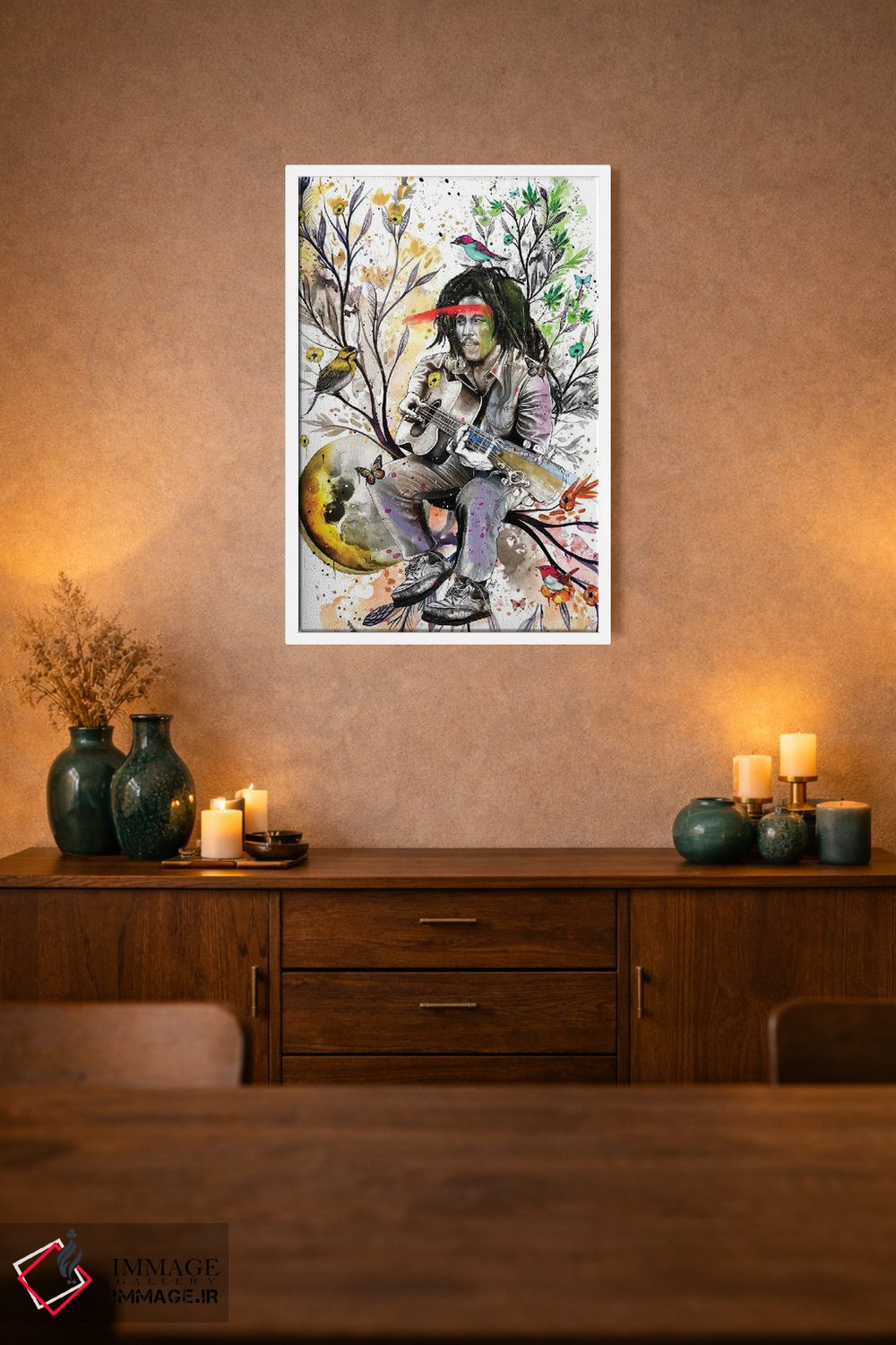 تابلو دکوراتیو باب مارلی اثر جان سانتوس - D1W