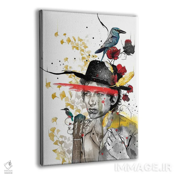تابلو دکوراتیو باب دیلن اثر جان سانتوس - نمای پرسپکتیو محصول