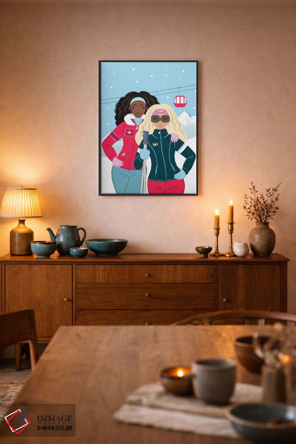 تابلو دکوراتیو دختران اسکی باز اثر جو تایلور - D5B