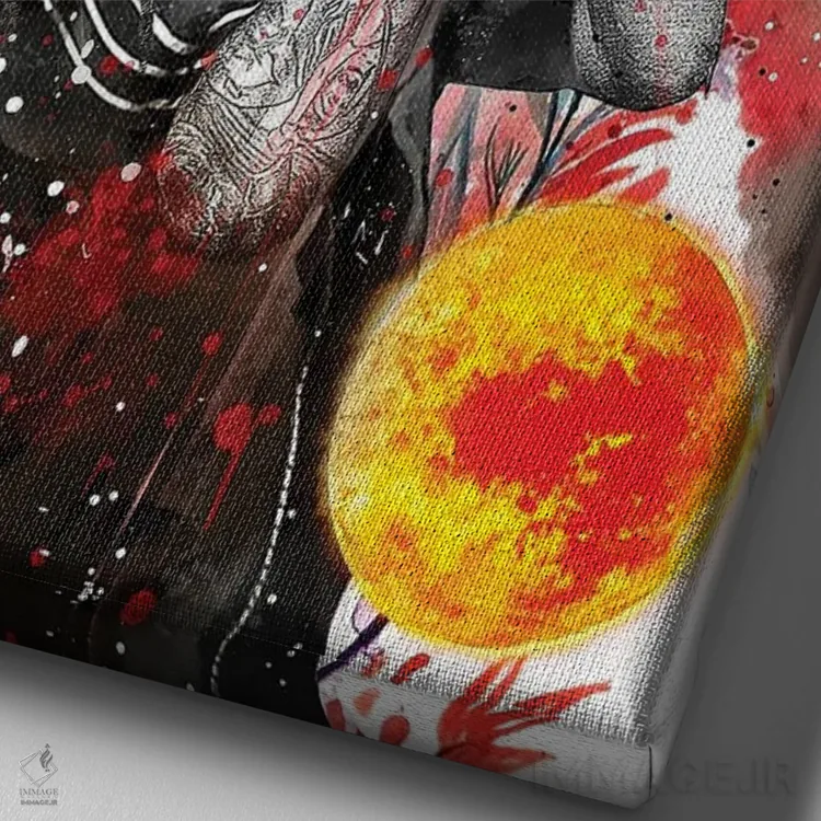 تابلو دکوراتیو جاناتان دیویس اثر جان سانتوس - نمای نزدیک بافت بوم