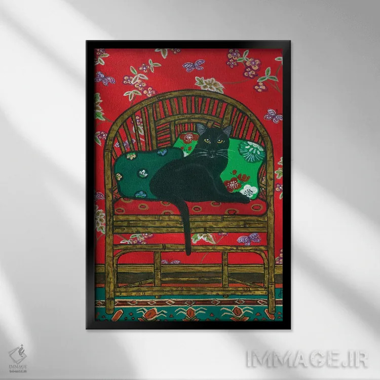 تابلو دکوراتیو صندلی شرقی اثر یان پانیکو - نمای قابدار مشکی