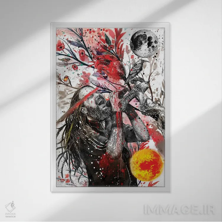 تابلو دکوراتیو جاناتان دیویس اثر جان سانتوس - نمای قابدار سفید