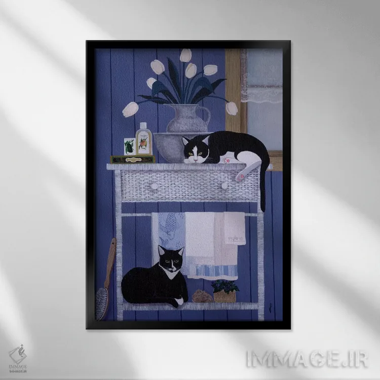 تابلو دکوراتیو اسکار و هارولد اثر یان پانیکو - نمای قابدار مشکی