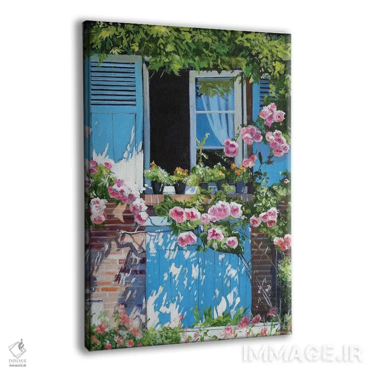 تابلو دکوراتیو نمای گل رز اثر ژان پل کورشیا - نمای پرسپکتیو محصول