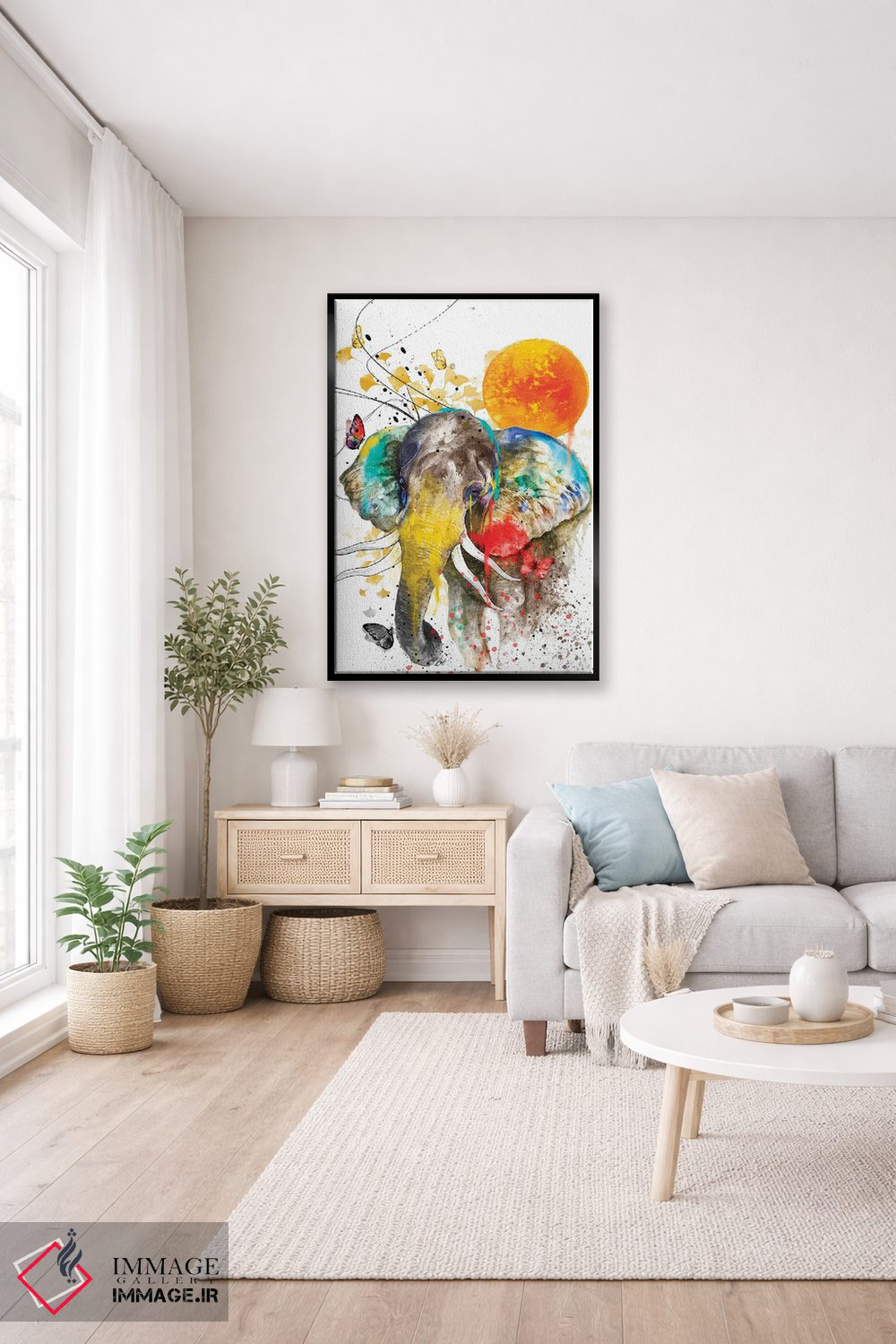 تابلو دکوراتیو فیل آسمانی اثر جان سانتوس - D5B