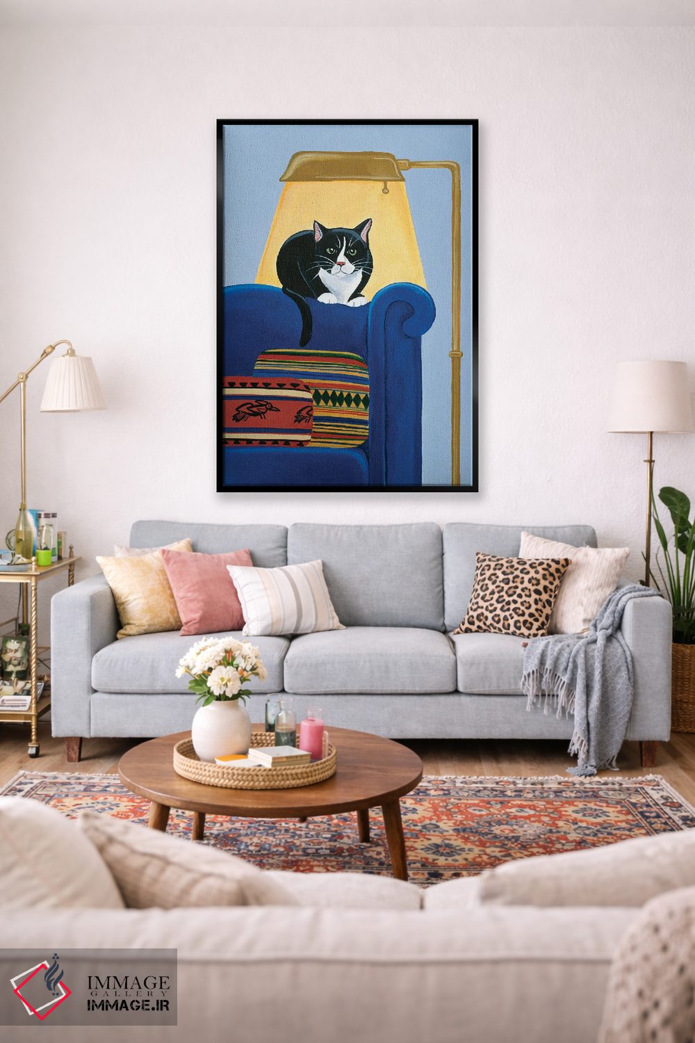 تابلو دکوراتیو کت ماندو در حال گرم شدن اثر یان پانیکو - D1B