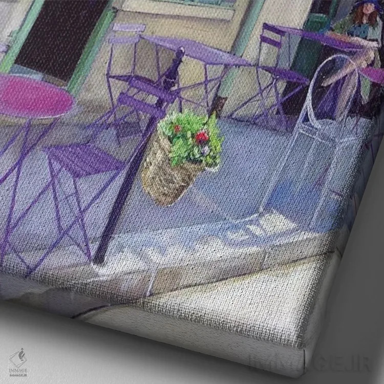 تابلو دکوراتیو پاریس قدیم اثر ژان پل کورشیا - نمای نزدیک بافت بوم