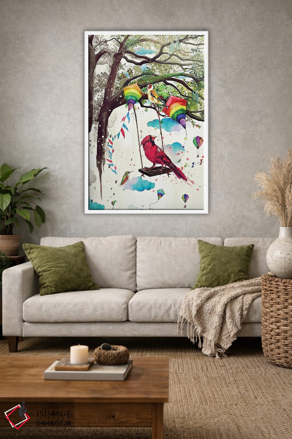تابلو دکوراتیو دوران کودکی پرندگان اثر جان سانتوس - D1W
