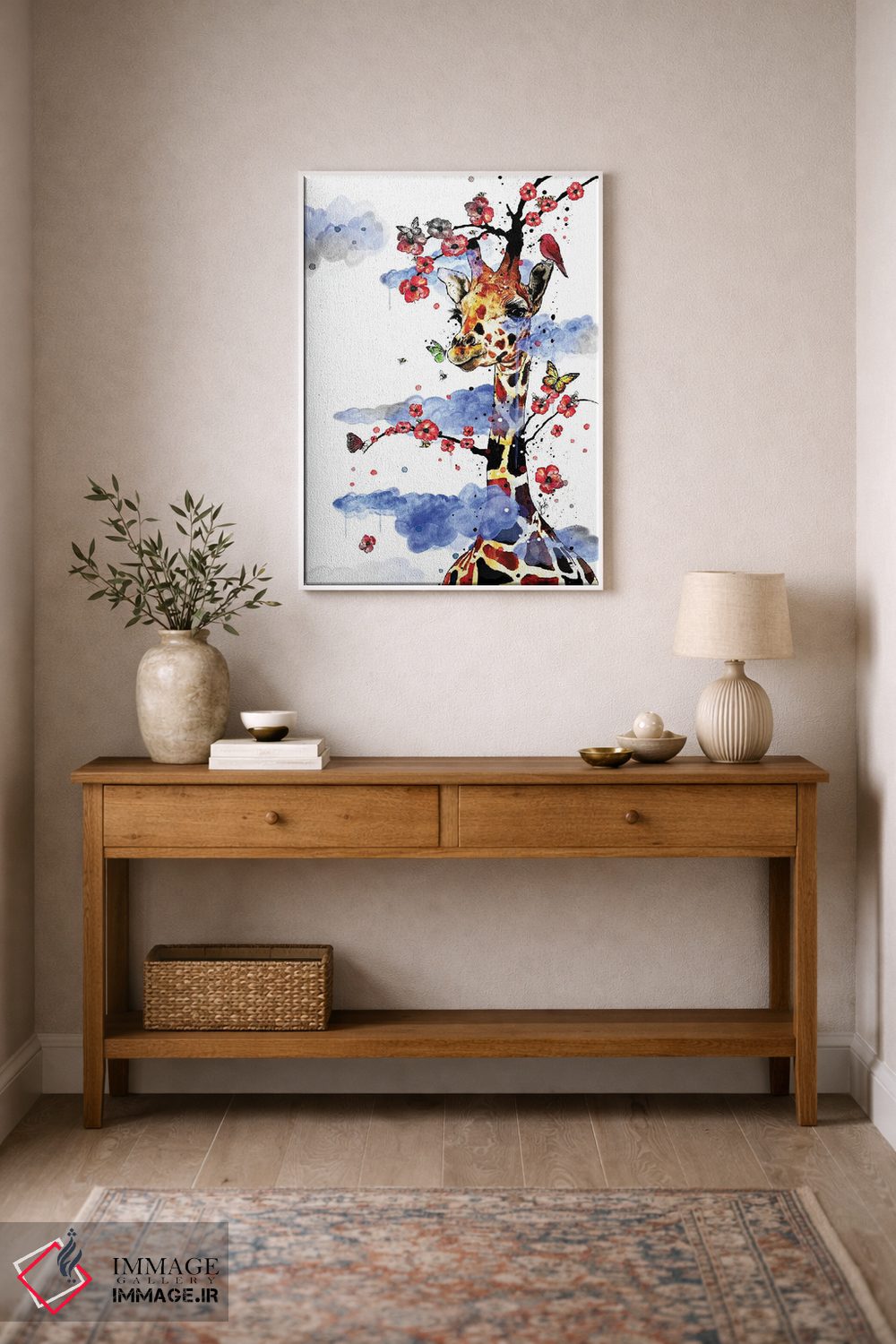 تابلو دکوراتیو زرافه آسمانی اثر جان سانتوس - D1W