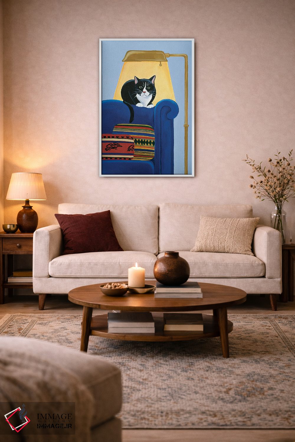 تابلو دکوراتیو کت ماندو در حال گرم شدن اثر یان پانیکو - D2W