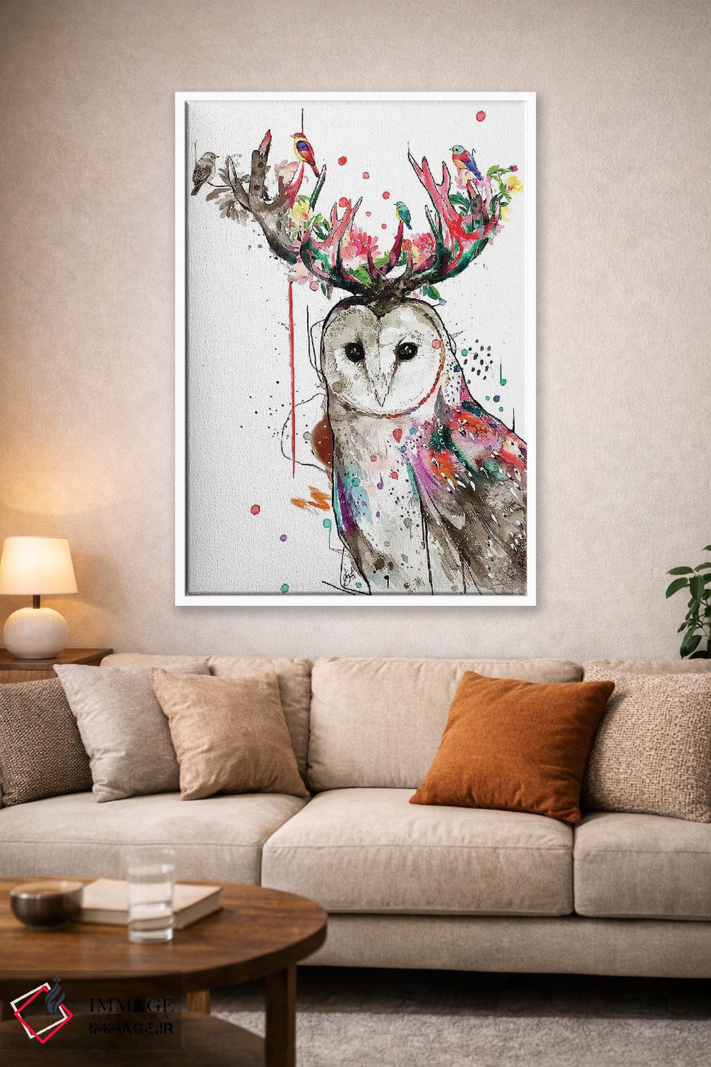 تابلو دکوراتیو جغد ملکه اثر جان سانتوس - D1W