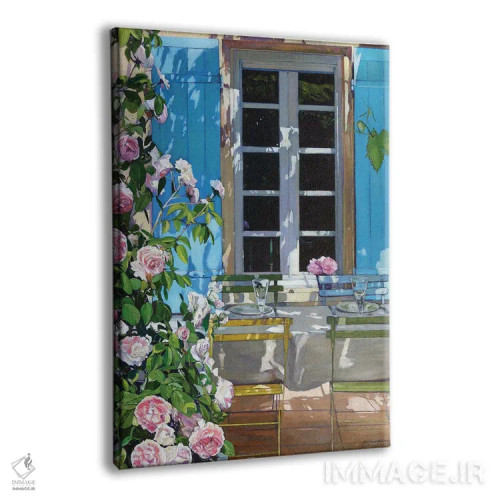 تابلو دکوراتیو تراس گل رز اثر ژان پل کورشیا - نمای پرسپکتیو محصول