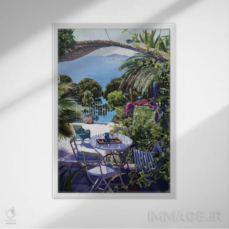 تابلو دکوراتیو ریویرا اثر ژان پل کورشیا - نمای قابدار سفید