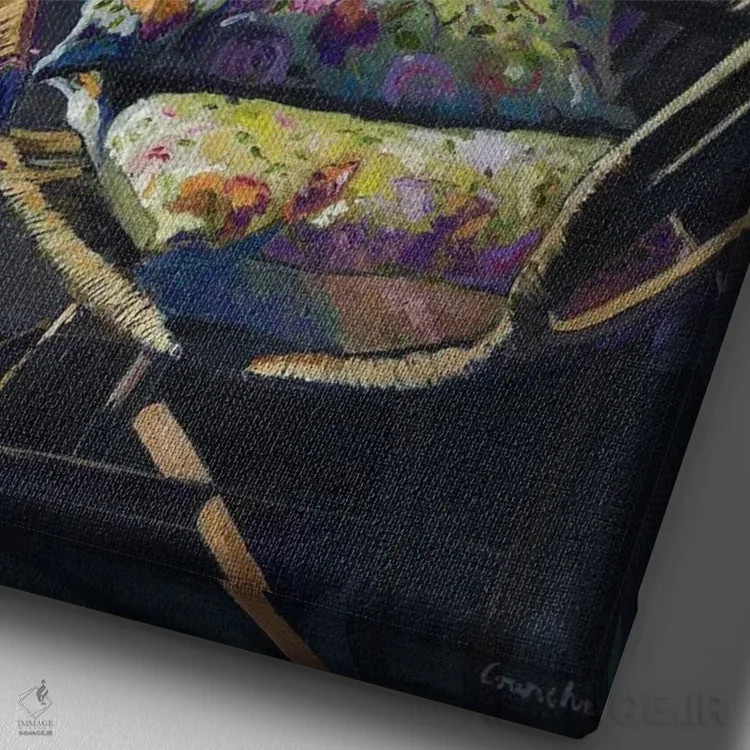 تابلو دکوراتیو پنجره ای در ونیز اثر ژان پل کورشیا - نمای نزدیک بافت بوم