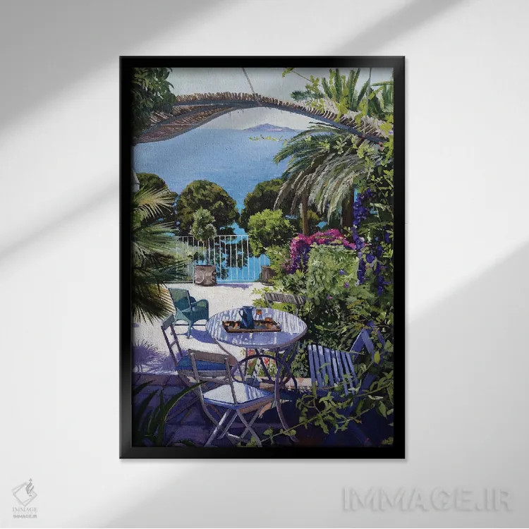 تابلو دکوراتیو ریویرا اثر ژان پل کورشیا - نمای قابدار مشکی