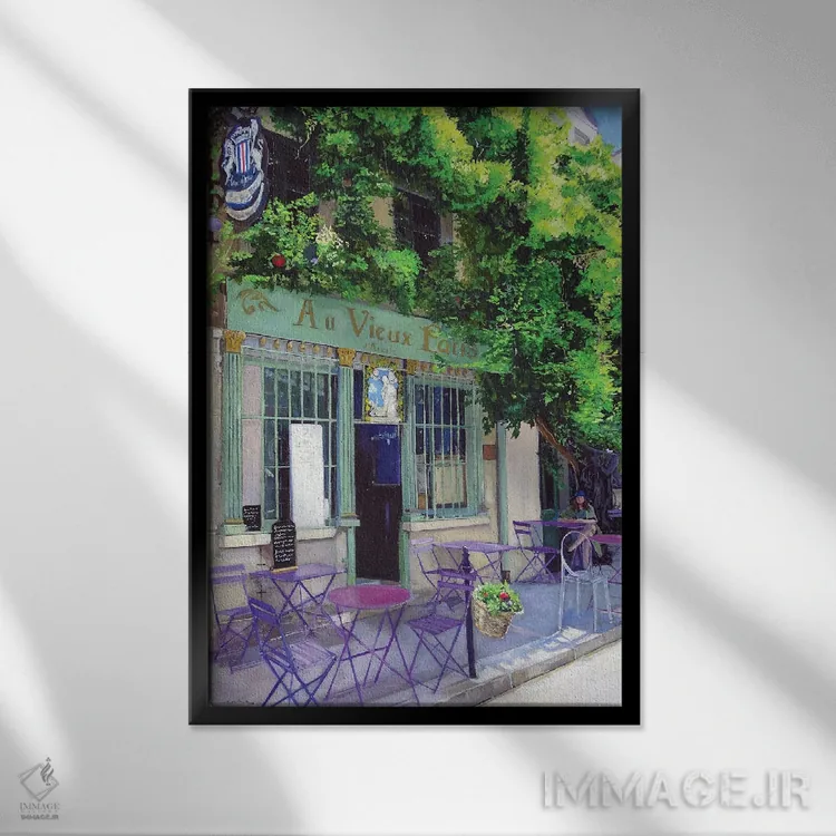 تابلو دکوراتیو پاریس قدیم اثر ژان پل کورشیا - نمای قابدار مشکی