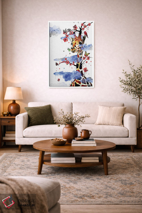 تابلو دکوراتیو زرافه آسمانی اثر جان سانتوس - D2W