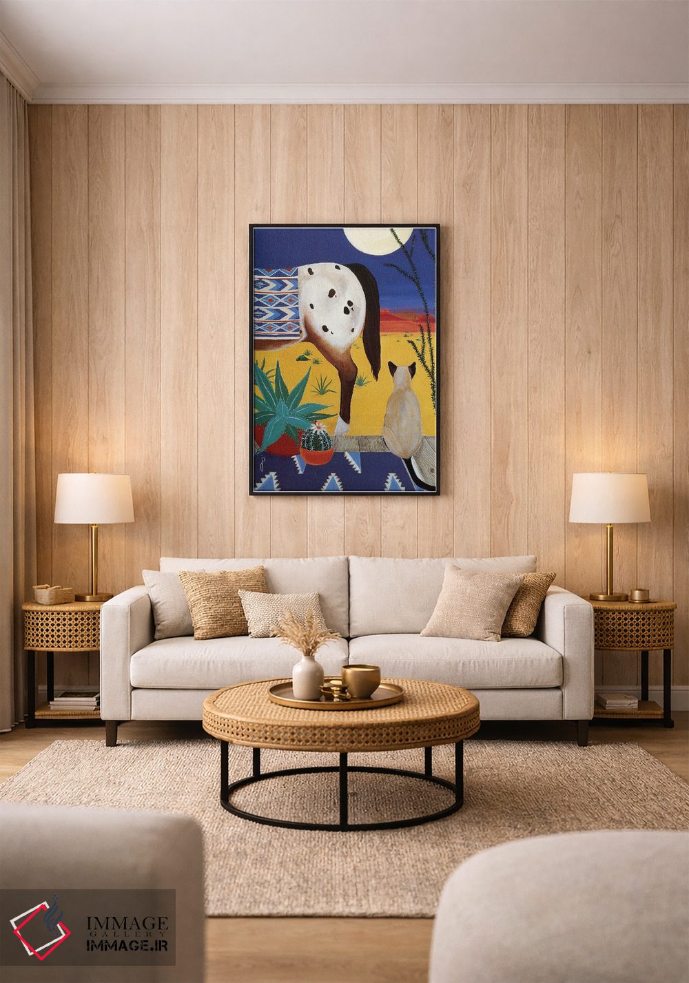 تابلو دکوراتیو اندیشه ها زیر ماه صحرایی اثر یان پانیکو - D1B