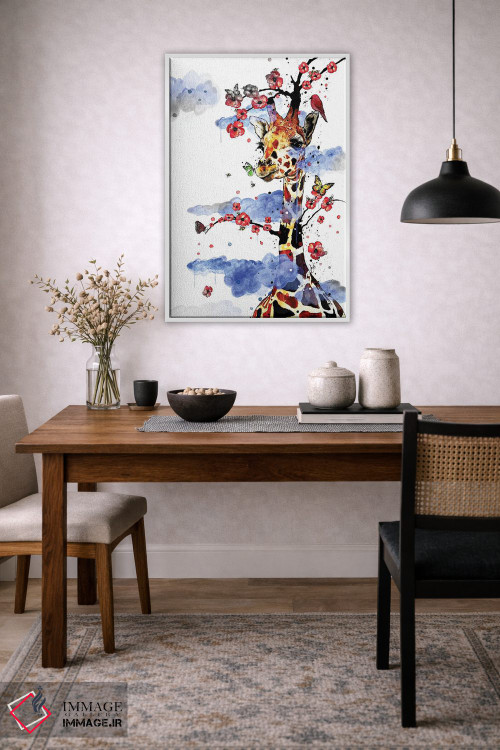 تابلو دکوراتیو زرافه آسمانی اثر جان سانتوس - D3W