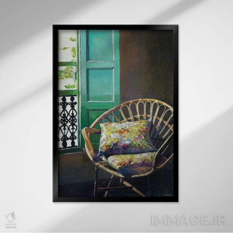 تابلو دکوراتیو پنجره ای در ونیز اثر ژان پل کورشیا - نمای قابدار مشکی