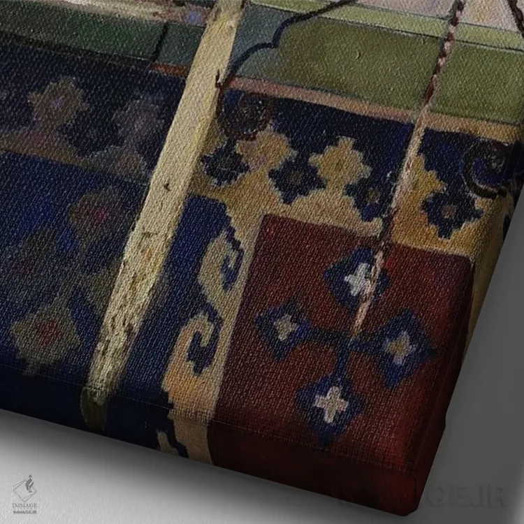 تابلو دکوراتیو صندلی میموزا اثر ژان پل کورشیا - نمای نزدیک بافت بوم