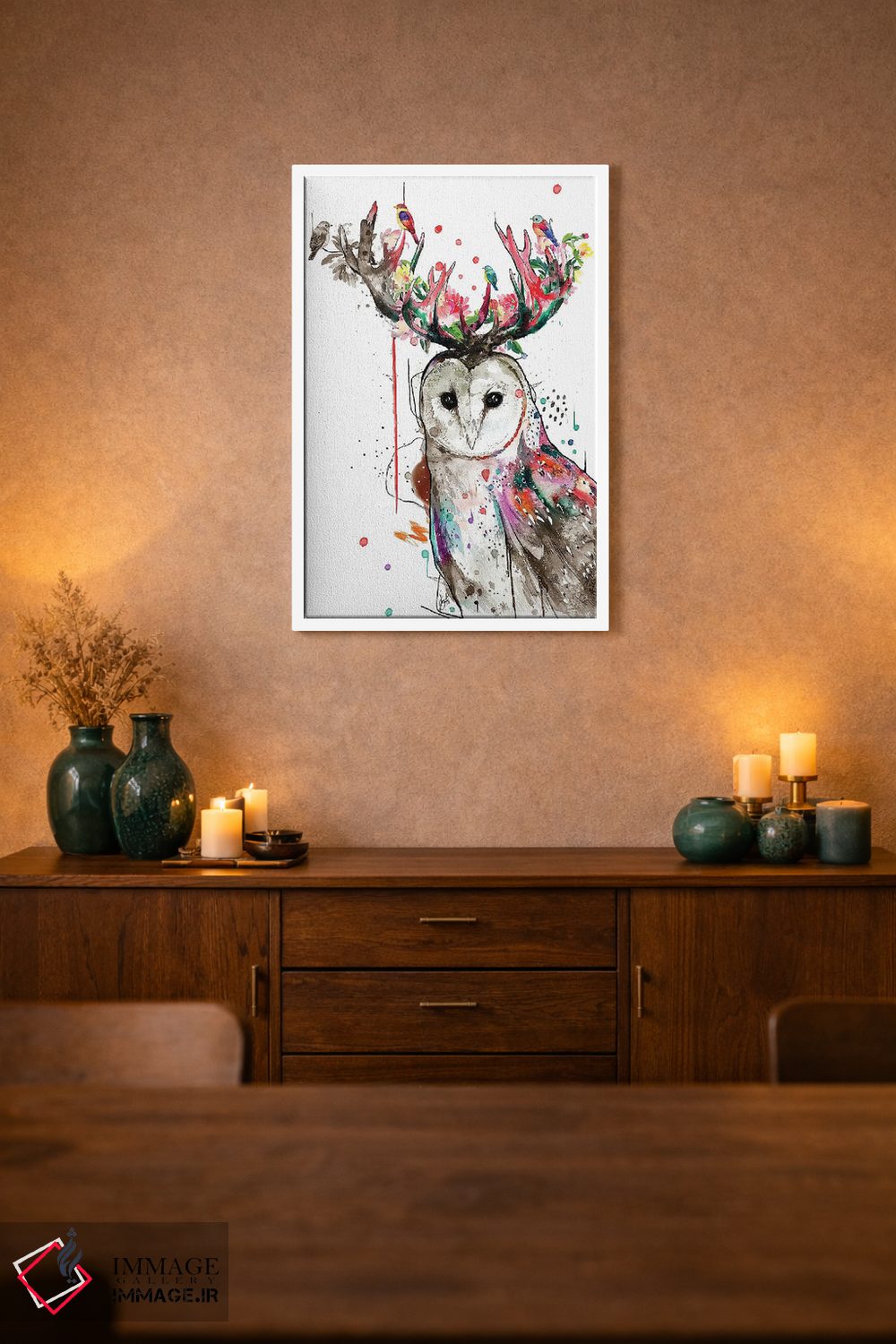 تابلو دکوراتیو جغد ملکه اثر جان سانتوس - D2W