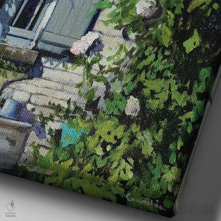 تابلو دکوراتیو کرکره های خاکستری اثر ژان پل کورشیا - نمای نزدیک بافت بوم