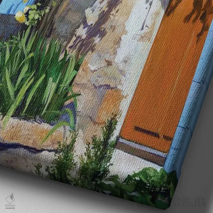 تابلو دکوراتیو نمای گل دار اثر ژان پل کورشیا - نمای نزدیک بافت بوم