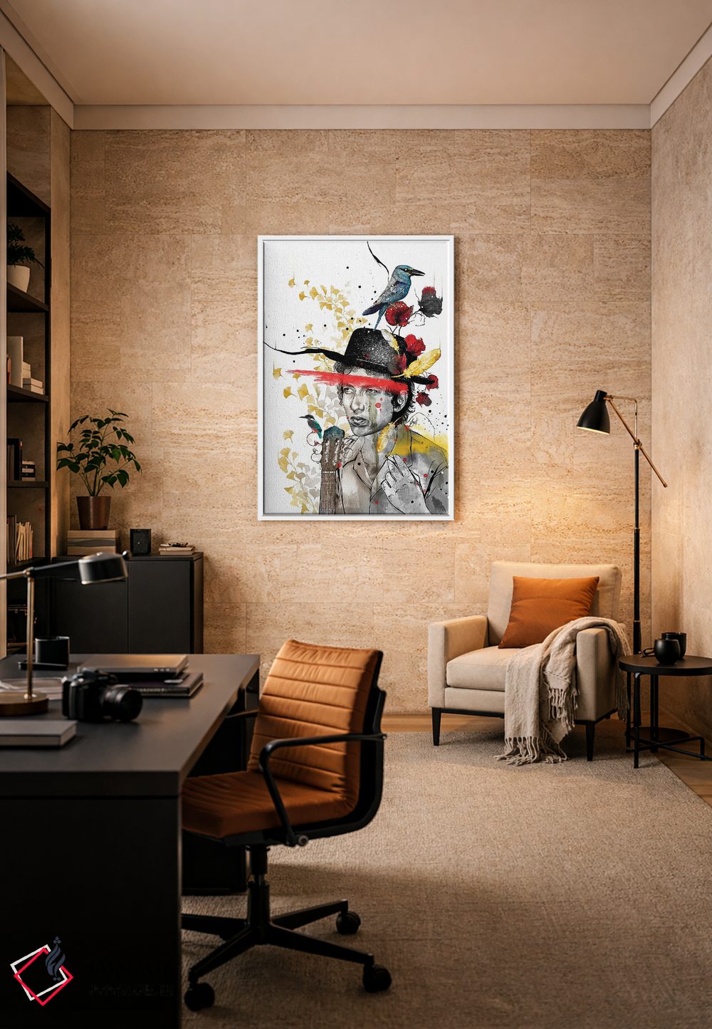 تابلو دکوراتیو باب دیلن اثر جان سانتوس - D6W