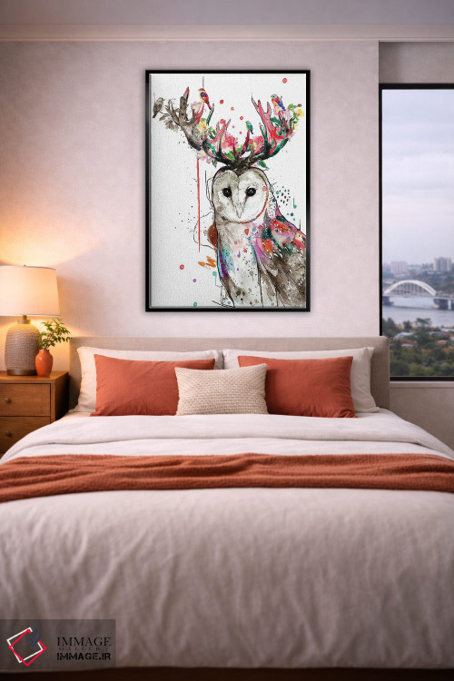 تابلو دکوراتیو جغد ملکه اثر جان سانتوس - D4B