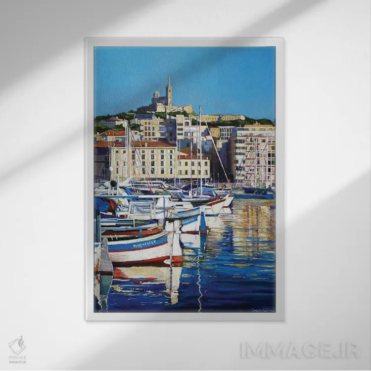 تابلو دکوراتیو مارسی اثر ژان پل کورشیا - نمای قابدار سفید