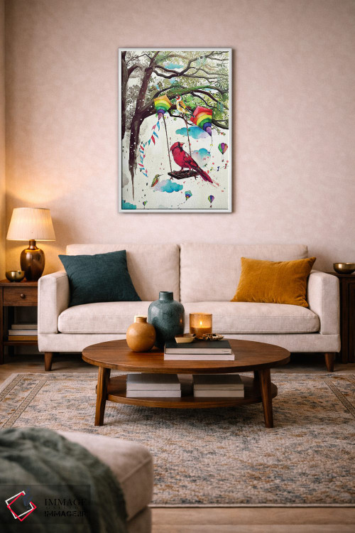 تابلو دکوراتیو دوران کودکی پرندگان اثر جان سانتوس - D4W