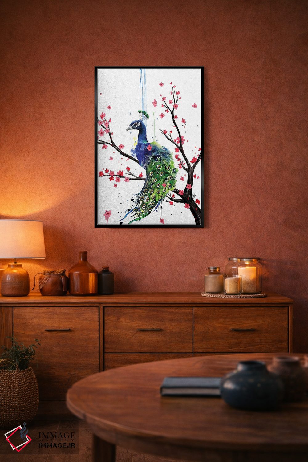 تابلو دکوراتیو طاووس آسمانی اثر جان سانتوس - D6B