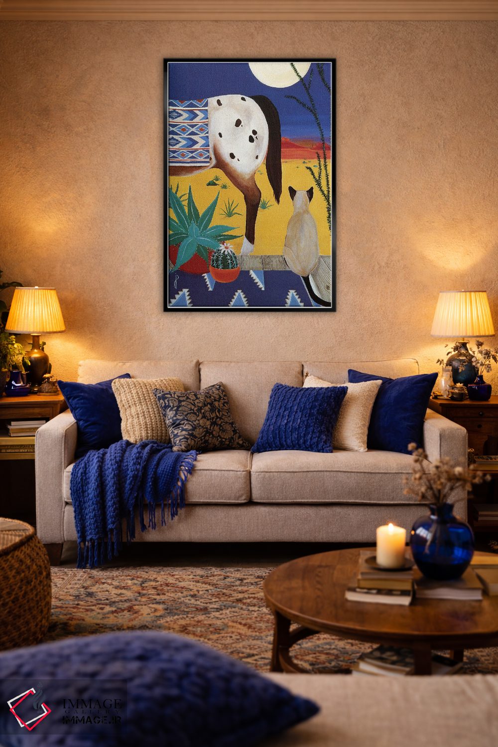 تابلو دکوراتیو اندیشه ها زیر ماه صحرایی اثر یان پانیکو - D4B