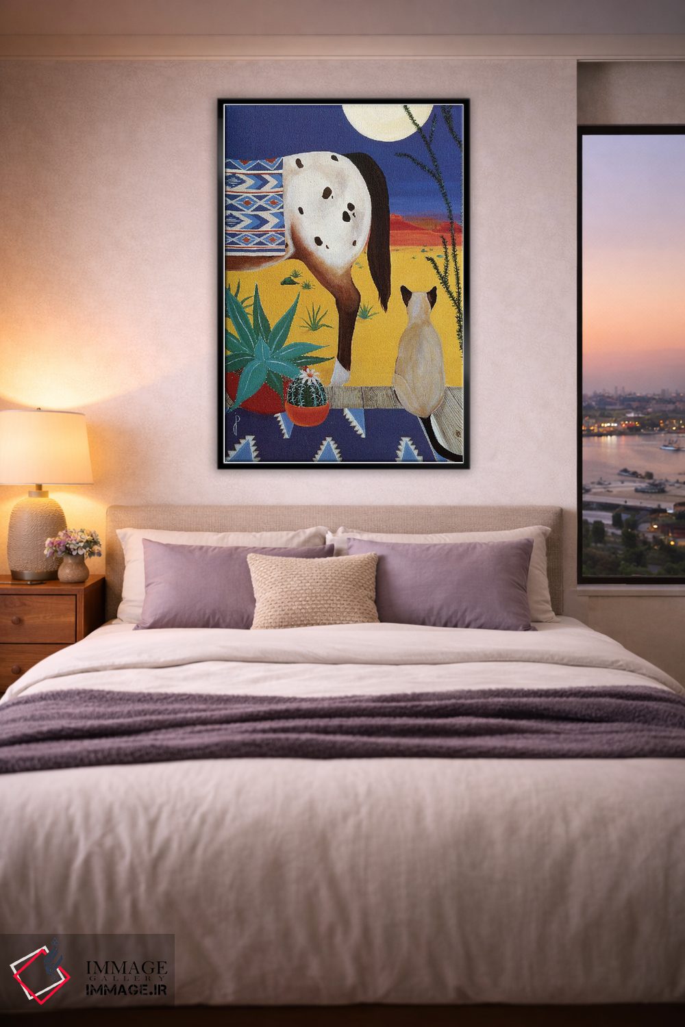 تابلو دکوراتیو اندیشه ها زیر ماه صحرایی اثر یان پانیکو - D5B