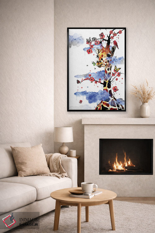 تابلو دکوراتیو زرافه آسمانی اثر جان سانتوس - D6B