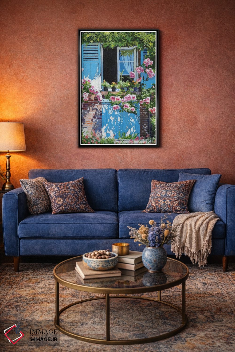 تابلو دکوراتیو نمای گل رز اثر ژان پل کورشیا - D4B