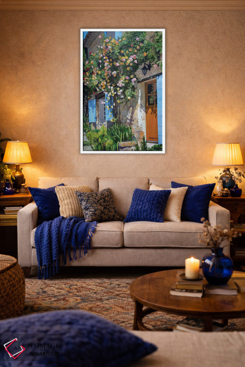 تابلو دکوراتیو نمای گل دار اثر ژان پل کورشیا - D2W