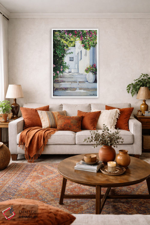 تابلو دکوراتیو کوچه خرزهره صورتی اثر ژان پل کورشیا - D1W