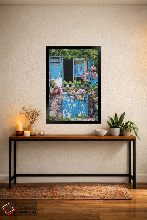 تابلو دکوراتیو نمای گل رز اثر ژان پل کورشیا - D5B