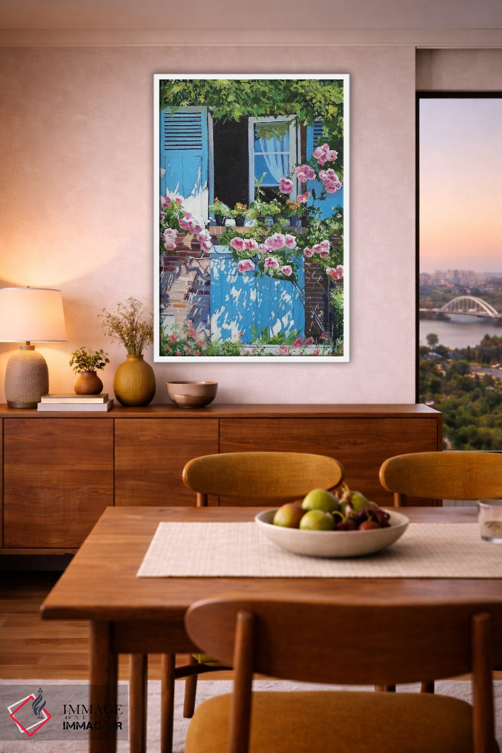 تابلو دکوراتیو نمای گل رز اثر ژان پل کورشیا - D6W