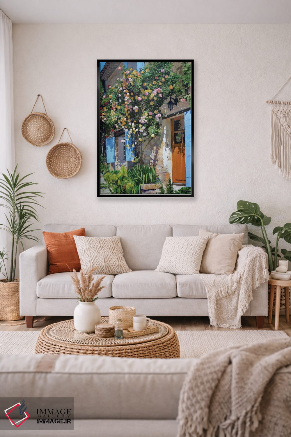 تابلو دکوراتیو نمای گل دار اثر ژان پل کورشیا - D3B