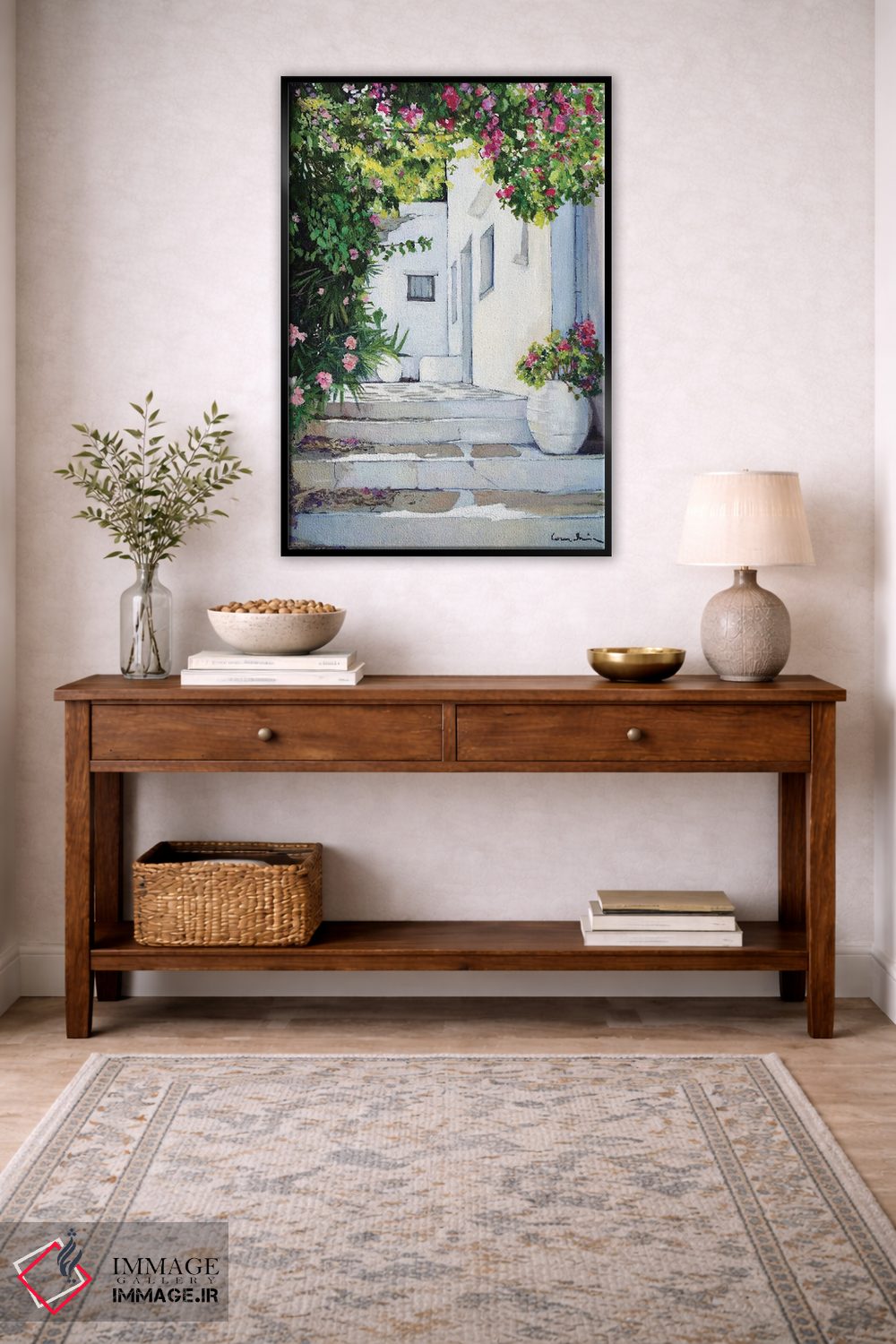 تابلو دکوراتیو کوچه خرزهره صورتی اثر ژان پل کورشیا - D3B