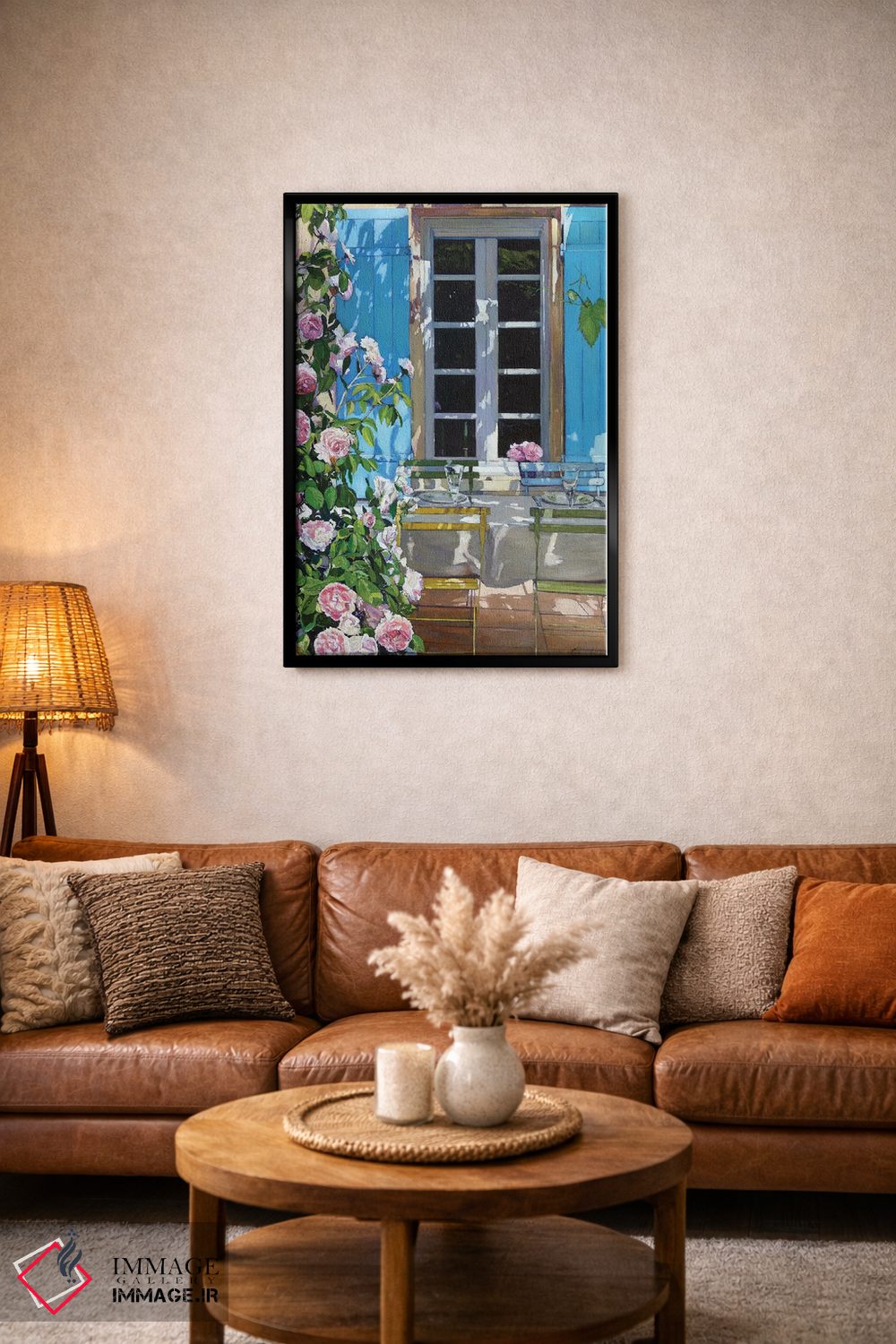 تابلو دکوراتیو تراس گل رز اثر ژان پل کورشیا - D4B