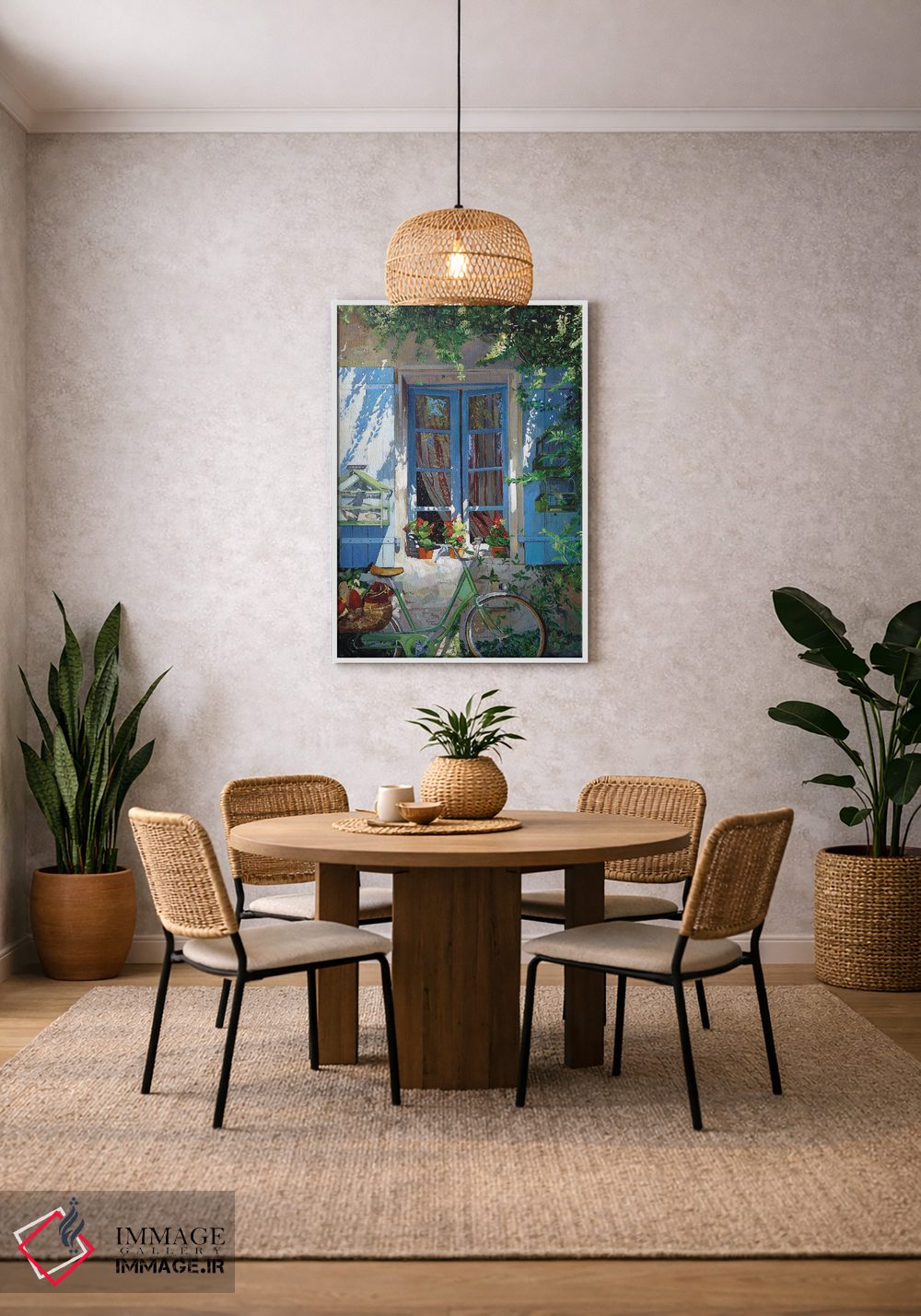 تابلو دکوراتیو دوچرخه مقابل پنجره اثر ژان پل کورشیا - D3W