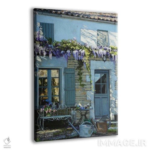 تابلو دکوراتیو نمای گل گلیسین اثر ژان پل کورشیا - نمای پرسپکتیو محصول