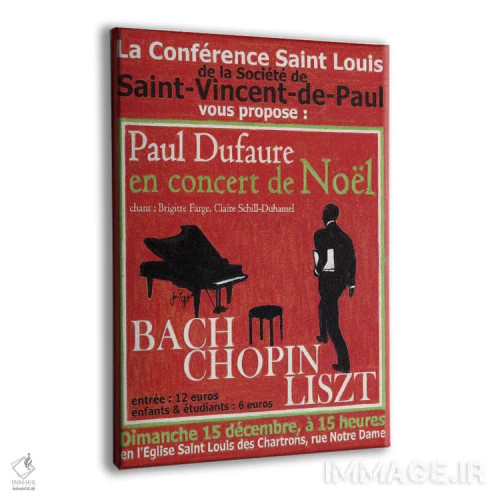 تابلو دکوراتیو پوستر قدیمی کنسرت نوئل پل دوفور اثر ژان-پی یر گو - نمای پرسپکتیو محصول