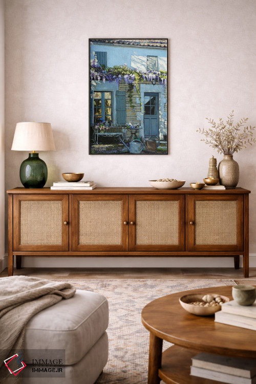 تابلو دکوراتیو نمای گل گلیسین اثر ژان پل کورشیا - D5B