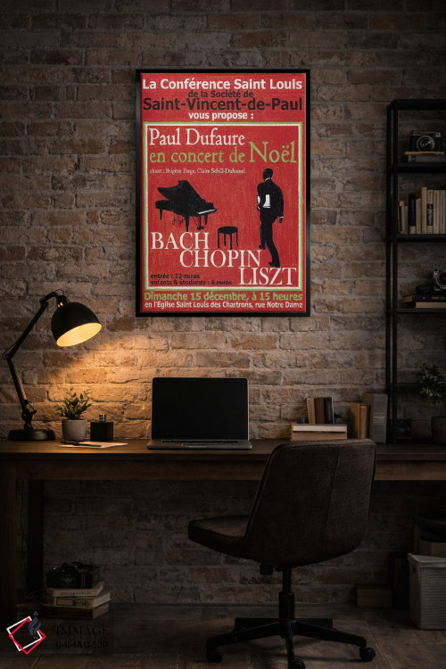 تابلو دکوراتیو پوستر قدیمی کنسرت نوئل پل دوفور اثر ژان-پی یر گو - D5B